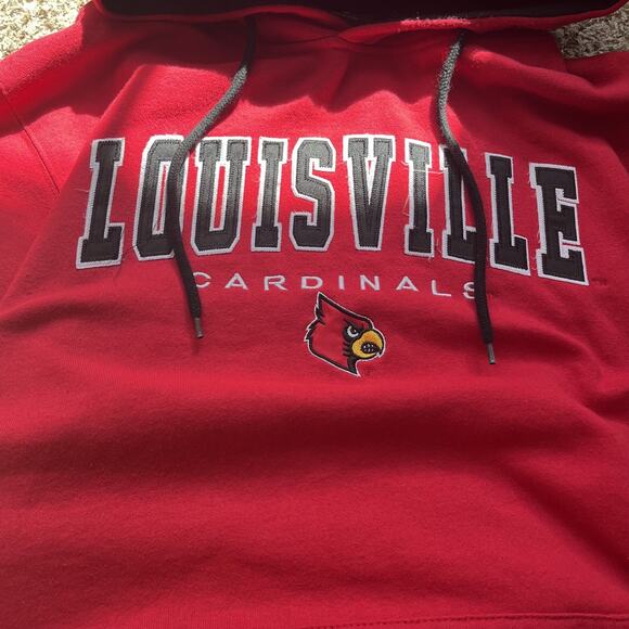 Colosseum Brand Red Louisville Cardinals Slash Stack Pullover Hoodie Men M - Picture 4 of 5